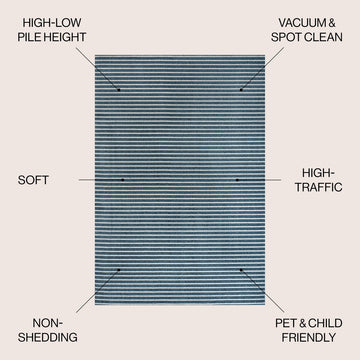 Aarhus Minimalist Scandi Striped Area Rug